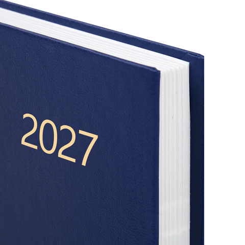 Ежедневник датированный 2027 145х215 мм, А5, STAFF, обложка бумвинил, синий,