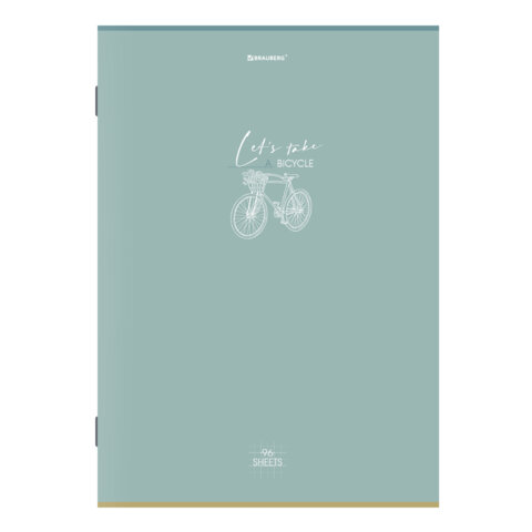 Тетрадь А4, 96 л., BRAUBERG, скоба, клетка, глянцевый лак, "Pastel",