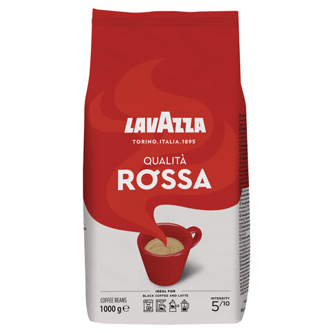 Кофе в зернах LAVAZZA "Qualita Rossa", 1000 г, вакуумная упаковка,