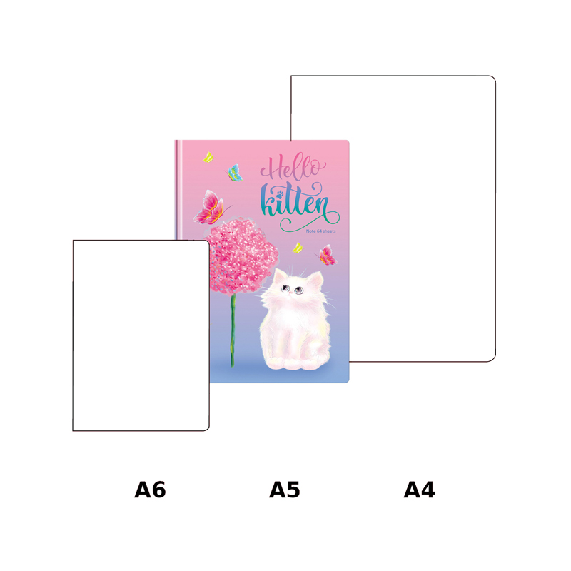 Бизнес-блокнот А5, 64л., евроформат, BG "Белый котик", матовая