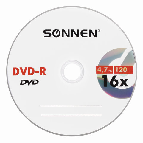 Диск DVD-R SONNEN 4,7 Gb 16x Bulk (термоусадка без шпиля), КОМПЛЕКТ 50 шт., Диск DVD-R SONNEN 4,7 Gb 16x Bulk (термоусадка без шпиля), КОМПЛЕКТ 50 шт.,