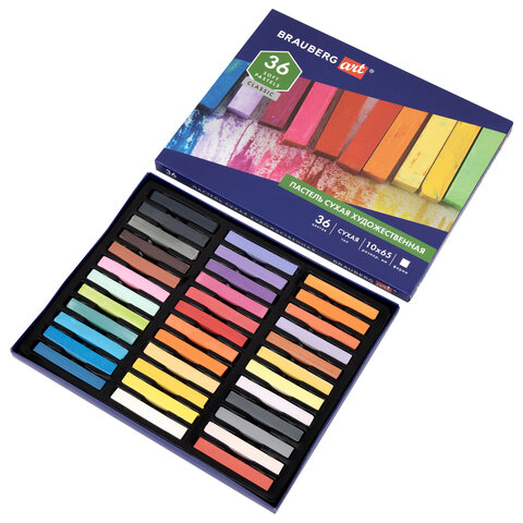 Пастель сухая художественная BRAUBERG ART CLASSIC, 36 цветов, квадратное