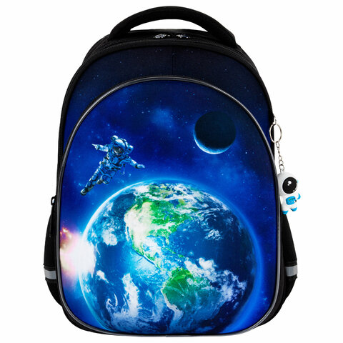 Рюкзак BRAUBERG OPTIMA, 2 отделения, с брелоком, "Brave astronaut",