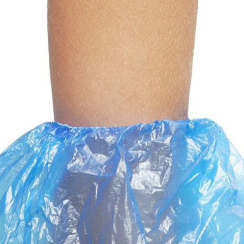 Нарукавники одноразовые КОМПЛЕКТ 100 штук (50 пар) ПЭ, 14 мкм, 3 г, 25х40 см,