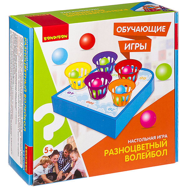 Обучающие игры Bondibon Настольная игра «РАЗНОЦВЕТНЫЙ ВОЛЕЙБОЛ», BOX Обучающие игры Bondibon Настольная игра «РАЗНОЦВЕТНЫЙ ВОЛЕЙБОЛ», BOX