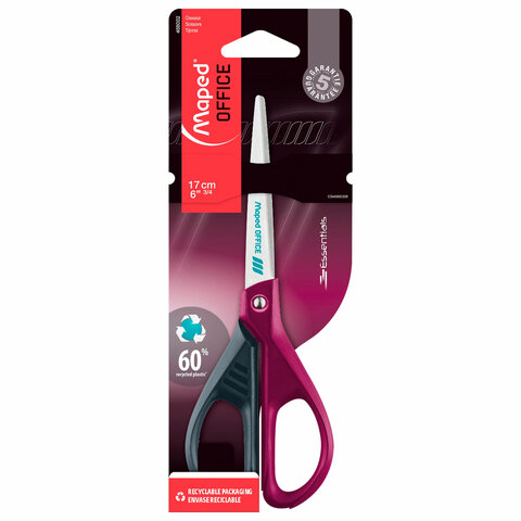 Ножницы MAPED (Франция) "Essential Green", 170 мм, ассорти, цвет