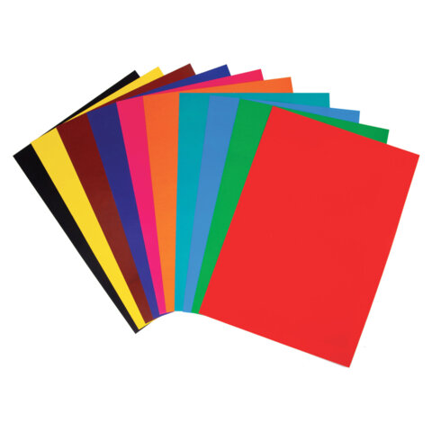 Картон цветной А4 МЕЛОВАННЫЙ, 10 листов, 10 цветов, с европодвесом, HATBER, Картон цветной А4 МЕЛОВАННЫЙ, 10 листов, 10 цветов, с европодвесом, HATBER,