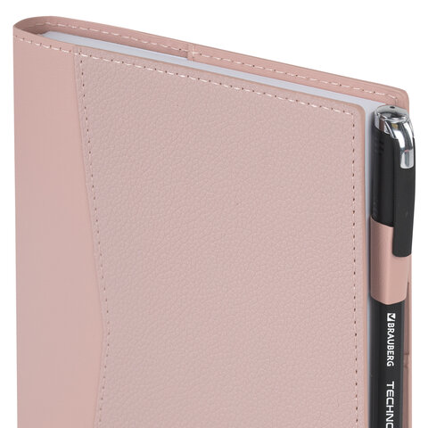 Ежедневник недатированный В6 130х185 мм BRAUBERG "Glam", под кожу, 160