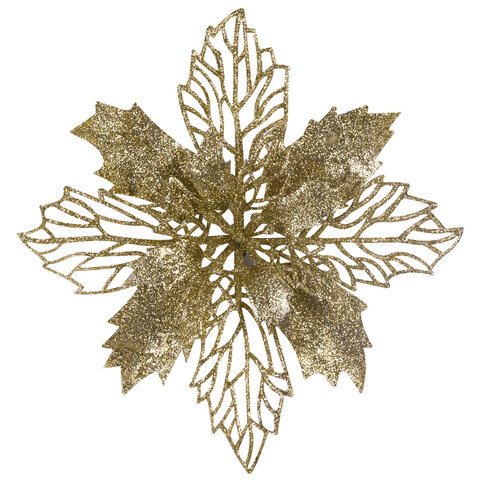 Украшение ёлочное КОМПЛЕКТ 5 шт. "Цветок с клипсой", диаметр 15 см,