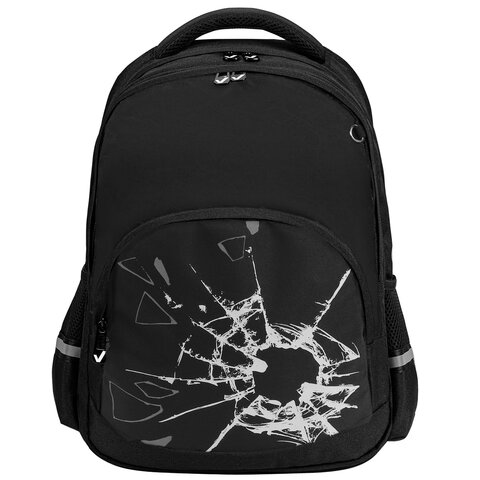 Рюкзак BRAUBERG SOFT, 2 отделения, 3 кармана, "Broken glass",