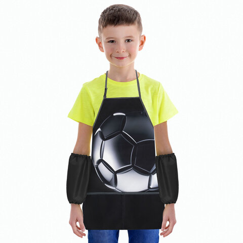 Накидка фартук с нарукавниками для труда BRAUBERG KIDS, 2 кармана, 46x54 см,