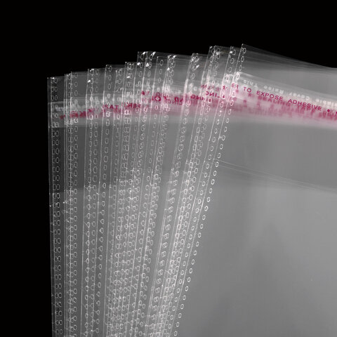 Пакет БОПП с клеевым клапаном, КОМПЛЕКТ 100 шт., 20х30+4 см, толщина 30 мкм, с