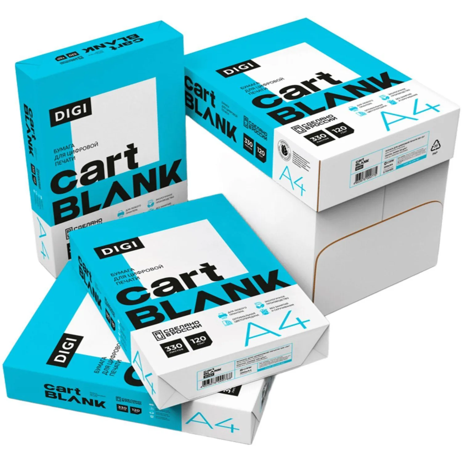Бумага для цветной лазерной печати Cartblank Digi (А4, 120 г/кв.м, 330 л) Бумага для цветной лазерной печати Cartblank Digi (А4, 120 г/кв.м, 330 л)
