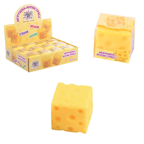 Игрушка-антистресс "СЫР", 6 см, дисплей, JOLLY JOT (ДЖОЛЛИ ДЖОТ), Игрушка-антистресс "СЫР", 6 см, дисплей, JOLLY JOT (ДЖОЛЛИ ДЖОТ),