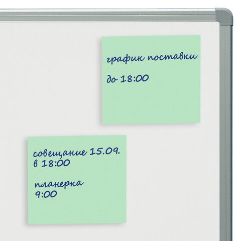 Блок самоклеящийся (стикеры) STAFF STANDARD, ПАСТЕЛЬНЫЙ 76х76 мм, зеленый, 100