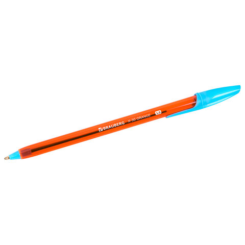Ручки шариковые BRAUBERG X-30 ORANGE, КОМПЛЕКТ 12 шт., СИНИЕ, пишущий узел 1 мм,