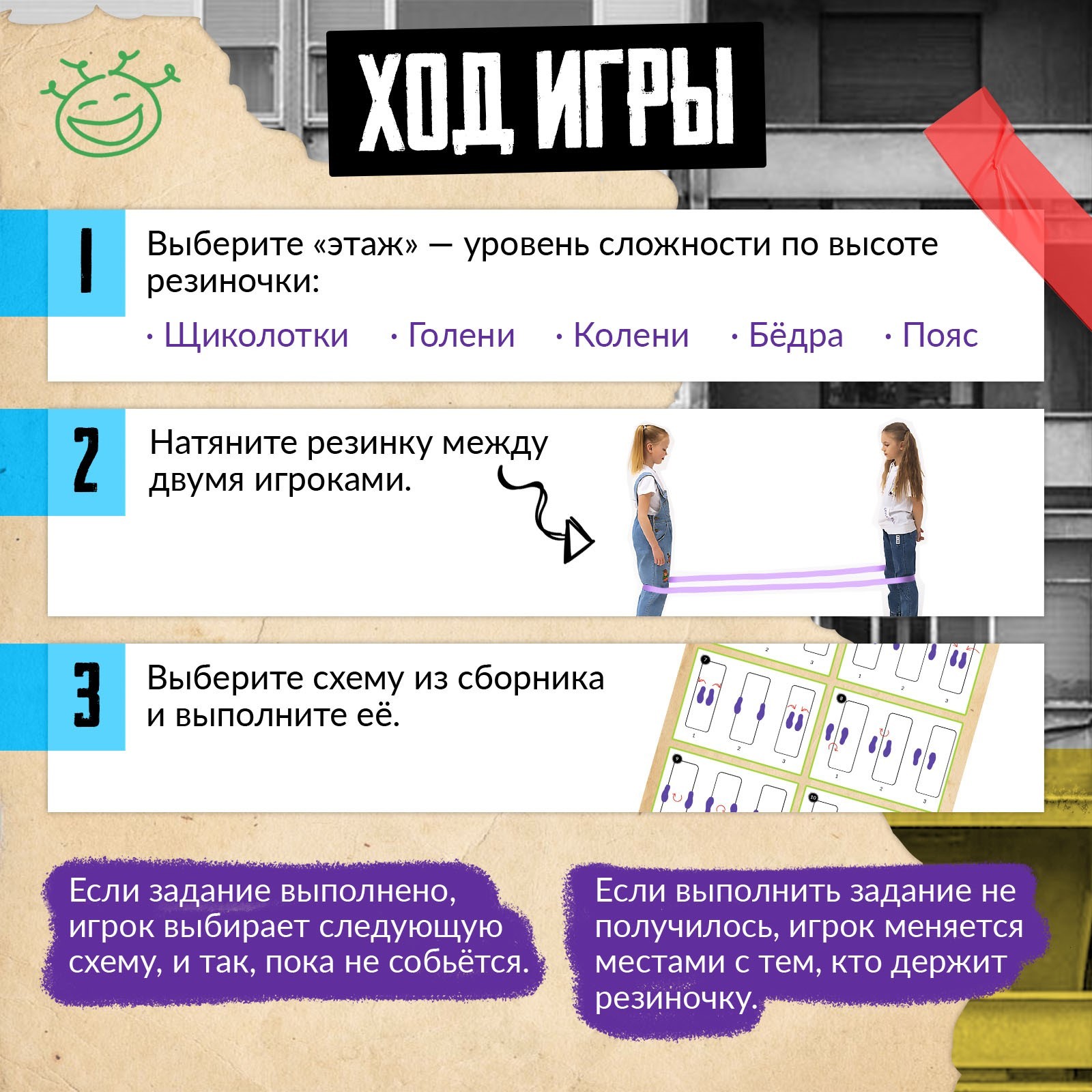 Подвижная игра «Игра в резиночку», от 3 игроков, 5+