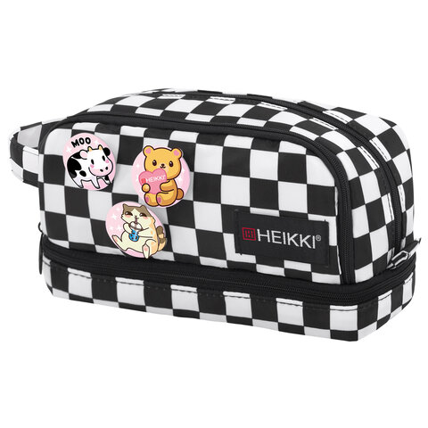 Пенал-органайзер HEIKKI (ХЕЙКИ) с ручкой, значки, 2 отделения, откидная планка, Пенал-органайзер HEIKKI (ХЕЙКИ) с ручкой, значки, 2 отделения, откидная планка,