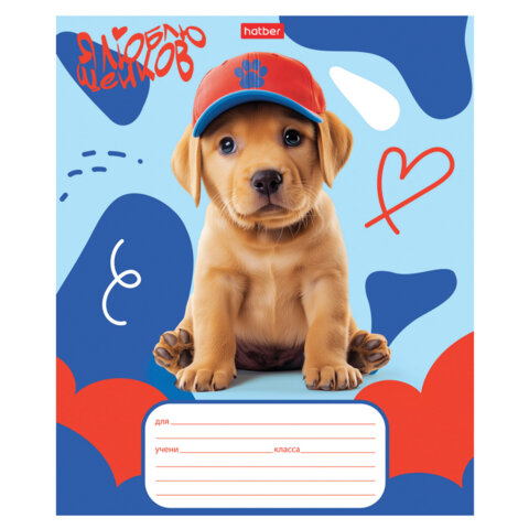 Тетрадь 12 л., HATBER клетка, обложка картон, "Мы - пёсики!" (микс в Тетрадь 12 л., HATBER клетка, обложка картон, "Мы - пёсики!" (микс в