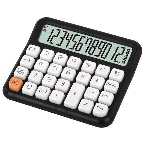 Калькулятор настольный BRAUBERG KW-1000-BK (152x132 мм), 3D-кнопки, 12 разрядов,