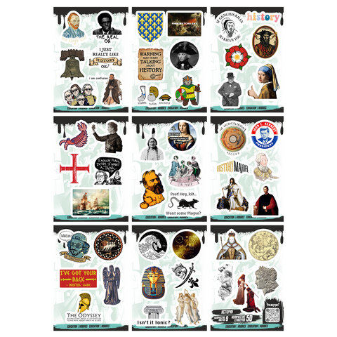 Наклейки виниловые, 43-54 шт., 9 листов, А6, "КУЛЬТУРА", АССОРТИ, Наклейки виниловые, 43-54 шт., 9 листов, А6, "КУЛЬТУРА", АССОРТИ,