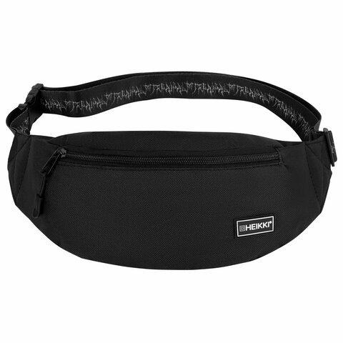 Сумка на пояс HEIKKI RIO (ХЕЙКИ), два отделения, регулируемый ремень, черная с