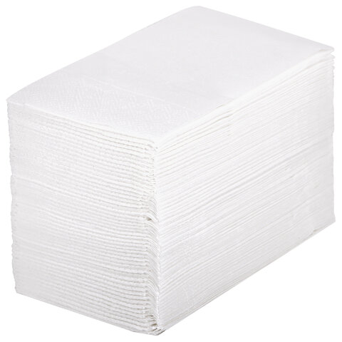 Салфетки бумажные 2-х слойные, 33x33 см, 200 штук в упаковке, 1/8 сложение,