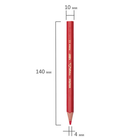 Карандаши цветные утолщенные BIC "Triangle", 12 цветов, пластиковые,