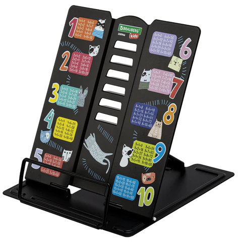 Подставка для книг BRAUBERG KIDS mini, "Cats", с таблицей умножения, Подставка для книг BRAUBERG KIDS mini, "Cats", с таблицей умножения,
