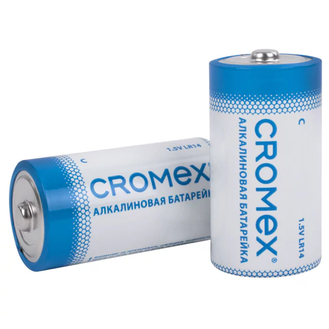 Батарейки алкалиновые КОМПЛЕКТ 4 шт., CROMEX (КРОМЕКС) Alkaline, C (LR14, 14А),