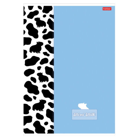 Тетрадь А4 96 л., HATBER, скоба, клетка, матовая ламинация, "Mimimilk"