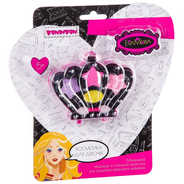 Набор детской декор. косметики Bondibon Eva Moda, CRD 19х19 см- корона с тенями Набор детской декор. косметики Bondibon Eva Moda, CRD 19х19 см- корона с тенями
