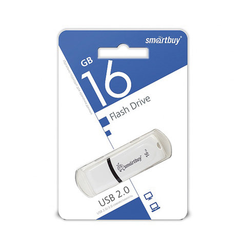 Флеш-диск 16 GB, SMARTBUY Paean, USB 2.0, белый, SB16GBPN-W Флеш-диск 16 GB, SMARTBUY Paean, USB 2.0, белый, SB16GBPN-W