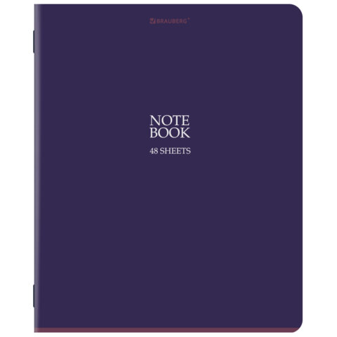 Тетрадь А5, 48 л., BRAUBERG, скоба, клетка, SoftTouch, "NoteBookMono",