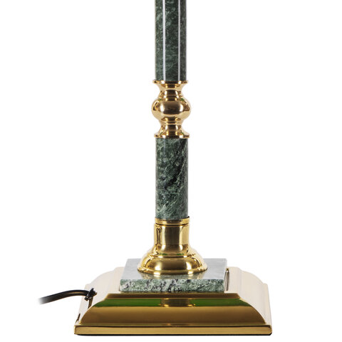 Светильник настольный из мрамора GALANT, основание - зеленый мрамор с золотистой