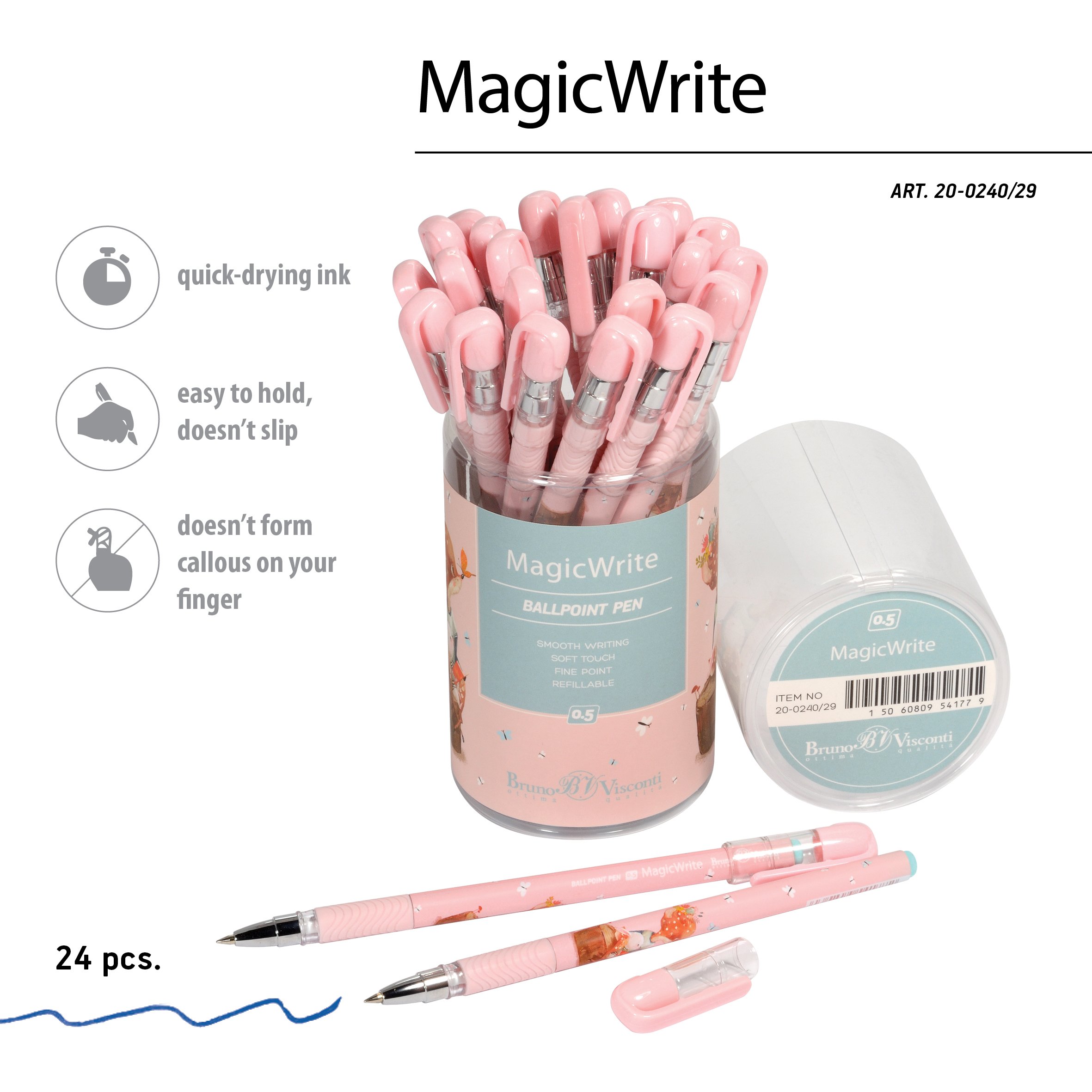 РУЧКА "MagicWrite. Forest Dream. Олененок на пеньке" ШАРИКОВАЯ, 0.5