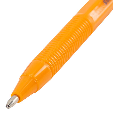 Ручка шариковая STAFF "Basic BP-66 ORANGE", СИНЯЯ, корпус оранжевый,