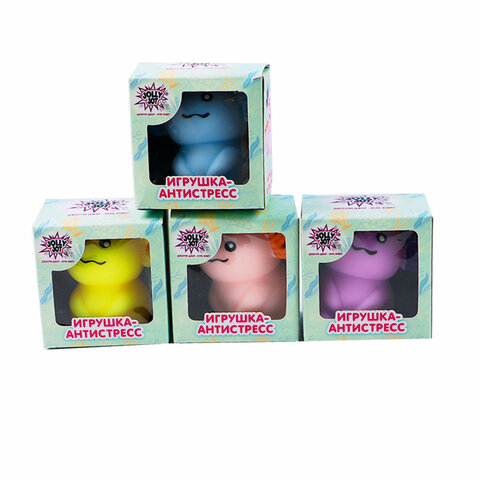Игрушка-антистресс "АКСОЛОТЛЬ", 8 см, ассорти, 4 цвета, дисплей, JOLLY