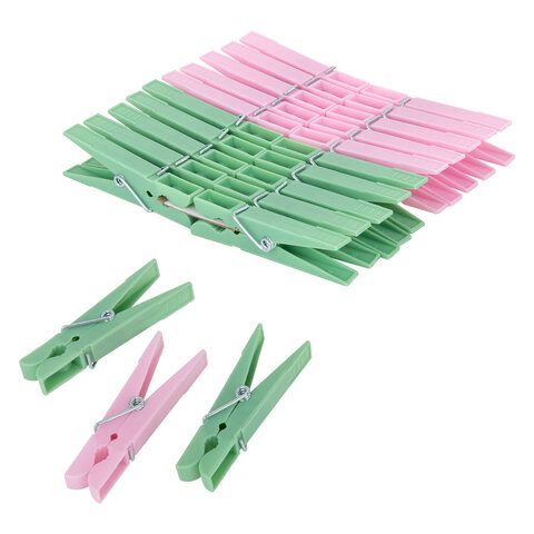 Прищепки бельевые 7,4 см, КОМПЛЕКТ 20 штук, пластик, ассорти, PRIMILA (ПРИМИЛА)