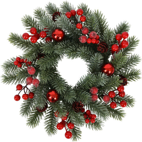 Венок новогодний заснеженный, диаметр 30 см "Зимняя сказка", с