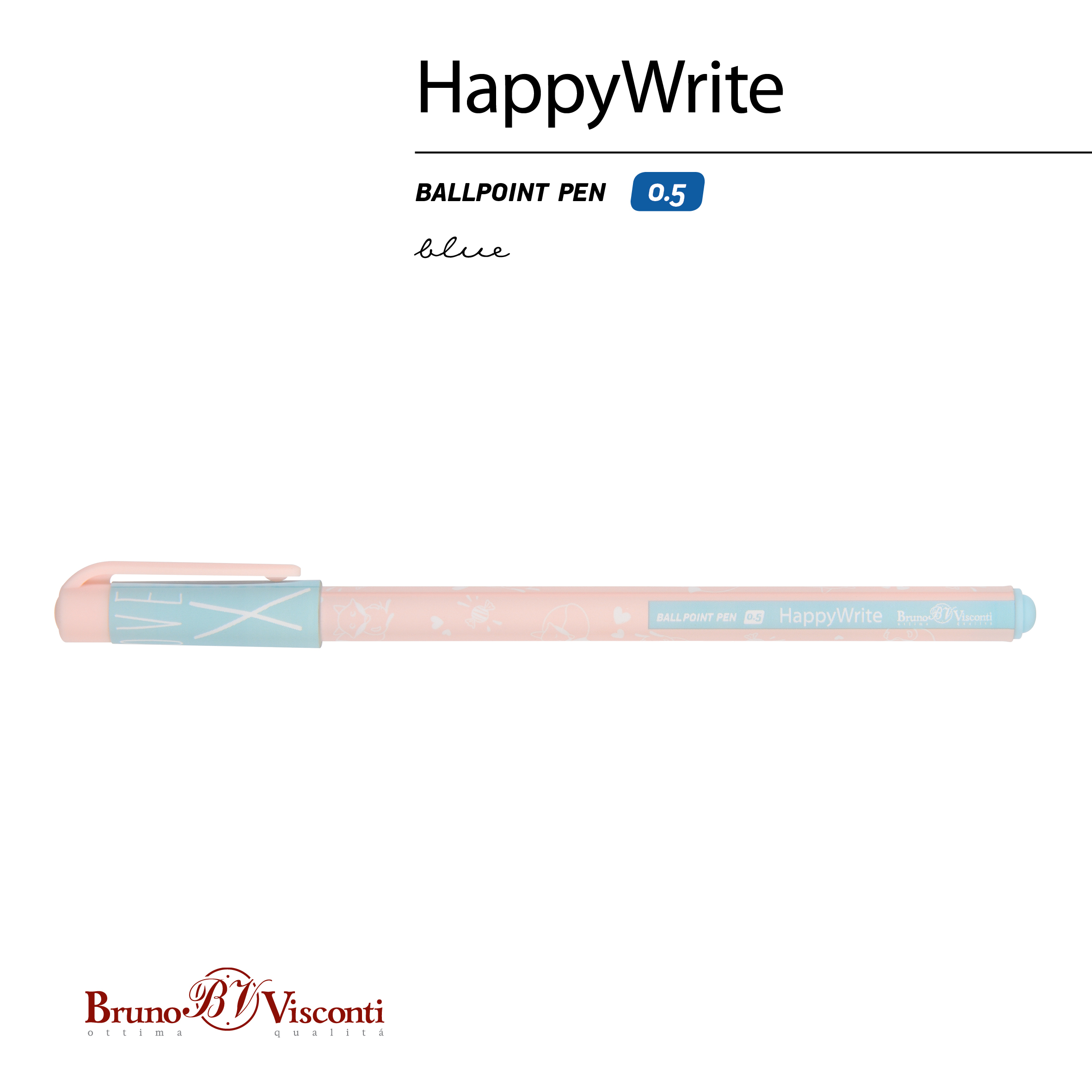 РУЧКА "HappyWrite. Зефирные животные. Лисички" 0.5 ММ, СИНЯЯ РУЧКА "HappyWrite. Зефирные животные. Лисички" 0.5 ММ, СИНЯЯ
