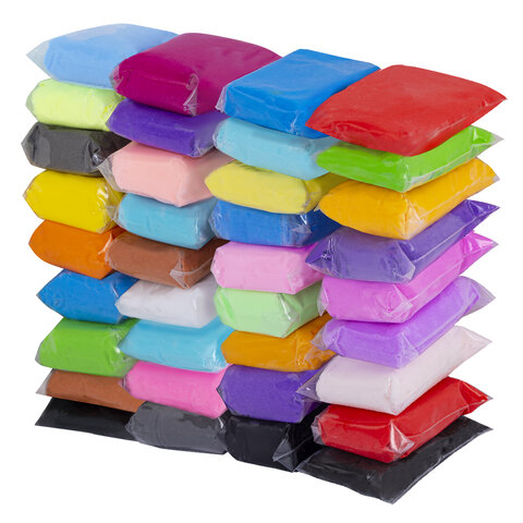 Пластилин супер лёгкий воздушный застывающий 36 цветов, 310 г, 3 стека, ПИФАГОР,