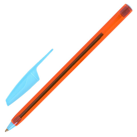 Ручки шариковые BRAUBERG X-30 ORANGE, КОМПЛЕКТ 12 шт., СИНИЕ, пишущий узел 1 мм,