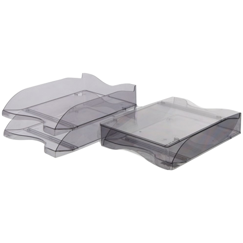 Лоток для бумаг горизонтальный Стамм "Люкс", набор 2шт., тонированный Лоток для бумаг горизонтальный Стамм "Люкс", набор 2шт., тонированный