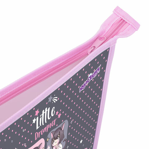 Папка для тетрадей ЮНЛАНДИЯ А4, 1 отделение, пластик, на молнии, "Anime