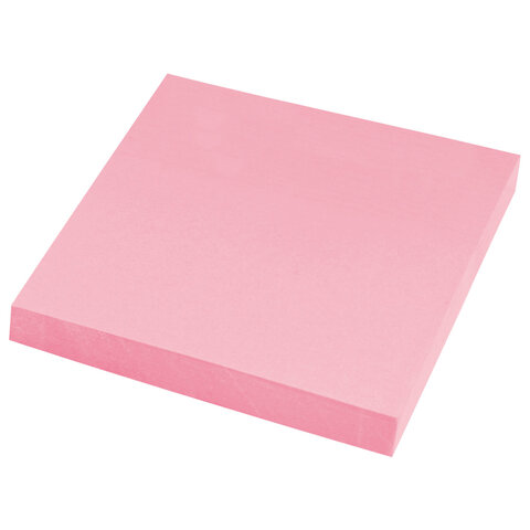 Блок самоклеящийся (стикеры) STAFF STANDARD, ПАСТЕЛЬНЫЙ 76х76 мм, розовый, 100