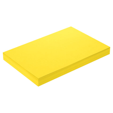Бумага цветная ПЛОТНАЯ BRAUBERG, А4, 160 г/м2, 250 л., желтая, интенсив, для