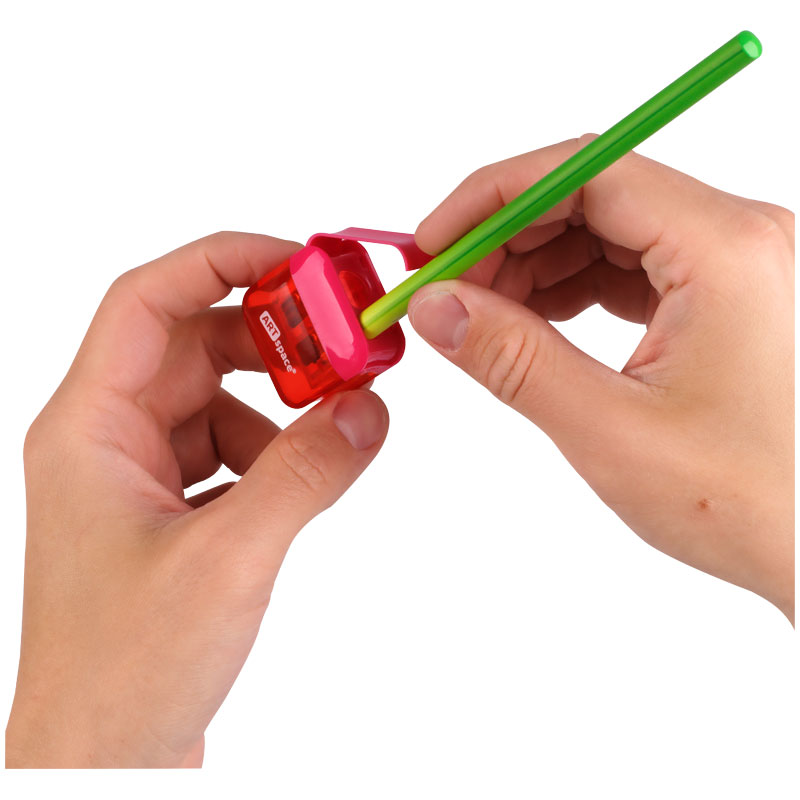 Точилка пластиковая ArtSpace "Click", 2 отверстия, с контейнером,