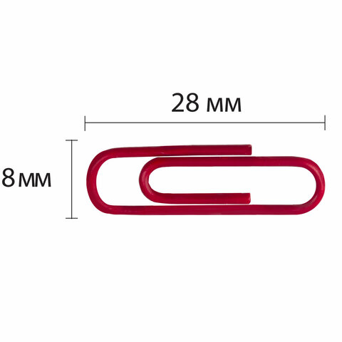Скрепки ЭКСТРА ОФИСМАГ 28 мм цветные 100 штук, 271316