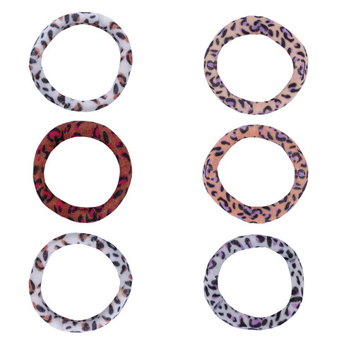 Резинки для волос НАБОР 6 шт., мягкие, средние, с принтом, MONTE VITA (МОНТЕ Резинки для волос НАБОР 6 шт., мягкие, средние, с принтом, MONTE VITA (МОНТЕ